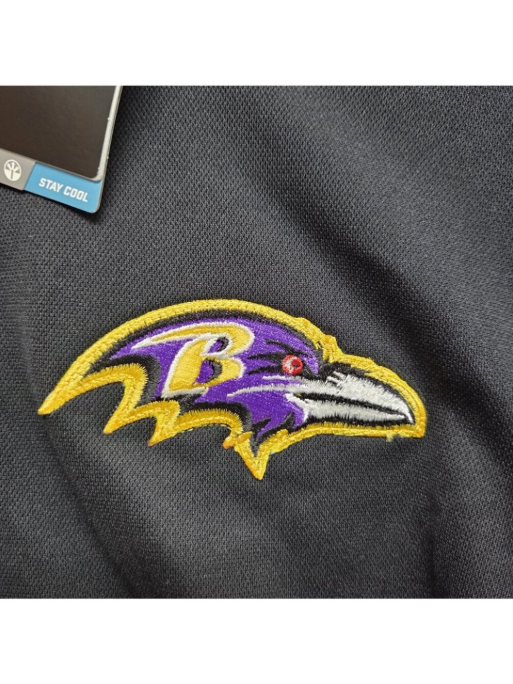 Nike Golf Dri-FIT Shirt Womens Large Black Polo Baltimore RAVENS Long Sleeve NWT - Picture 7 of 11